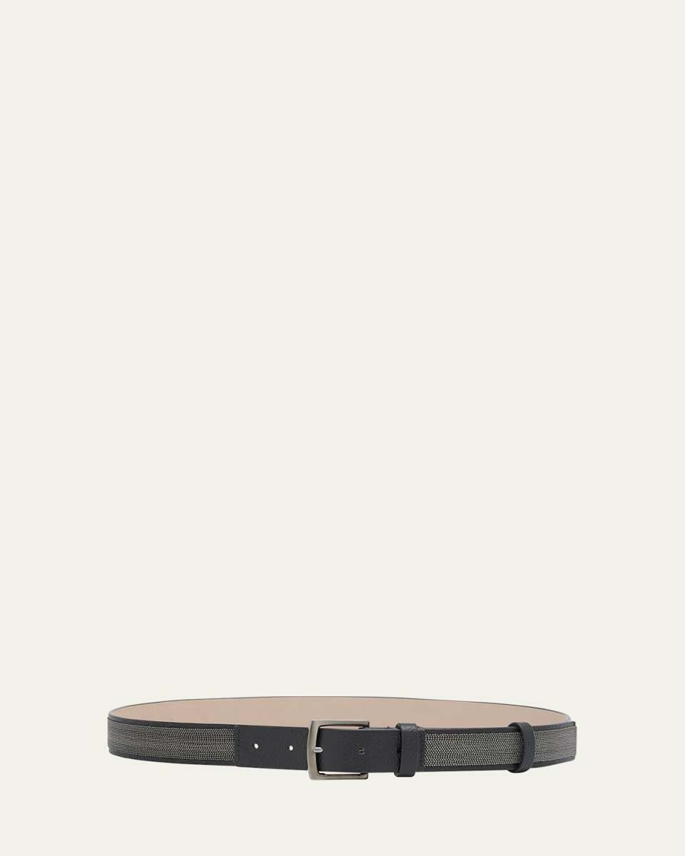 Leather Belt with Monili Features